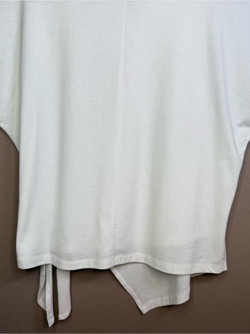 Clara Sun Woo Peach Knit Side Tie Wrap Minimalist Top in White Women's Size Med. - Picture 14 of 16